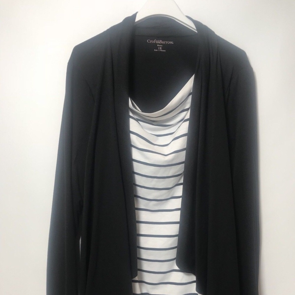 CROFT&BARROW WOMEN'S 1X PLUS SIZE LONG SLEEVE TWIN